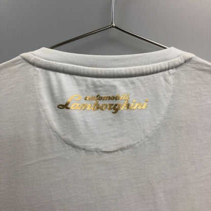 中古◆ランボルギーニ プリント Ｔシャツ メンズ サイズS ホワイト LAMBORGHINI 【AFB2】