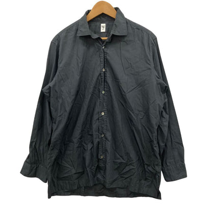 中古◆レショップ レギュラーカラーシャツ 長袖 コットン EY40 Wide Regular Shirts ブラック メンズ サイズ2 L'ECHOPPE 【AFB36】