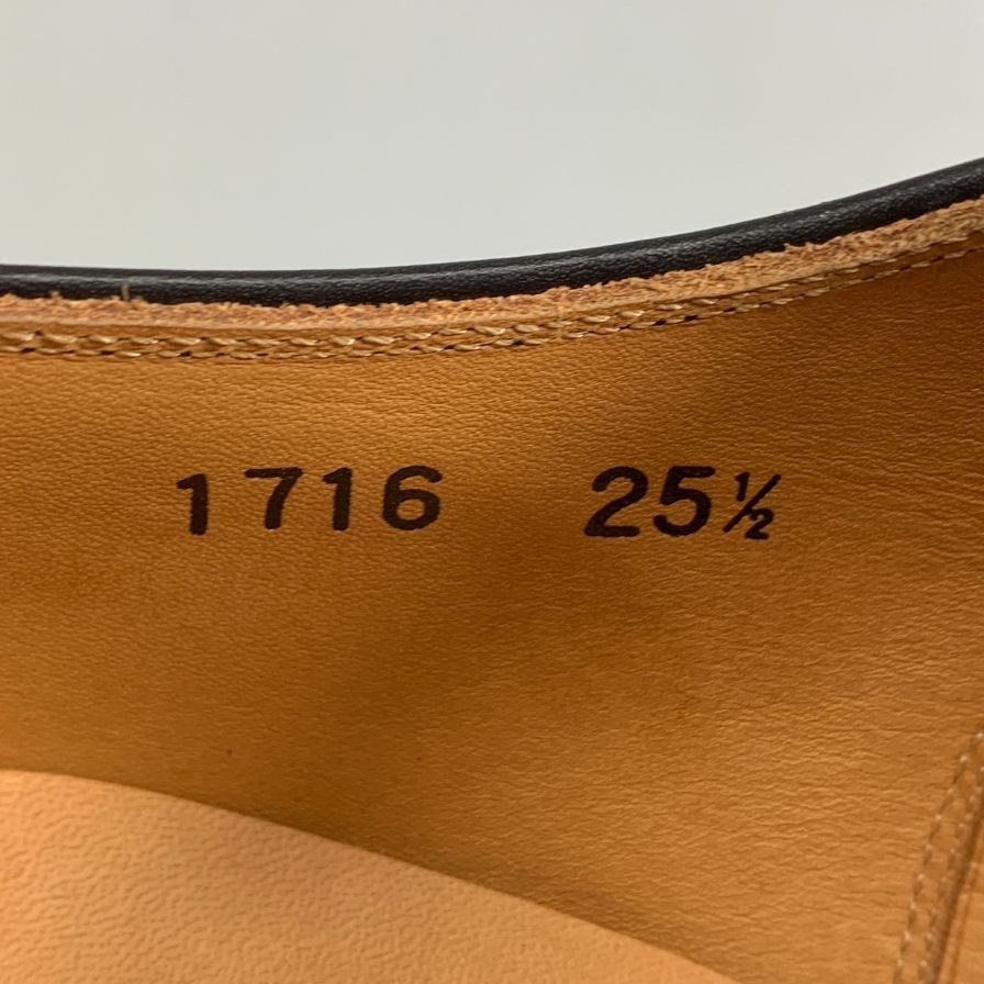スコッチグレイン ストレートチップ カーフレザー  レースアップシューズ 1716 メンズ ブラック サイズ25.5 SCOTCH GRAIN ビジネスシューズ 約25.5cm【LA】【中古】