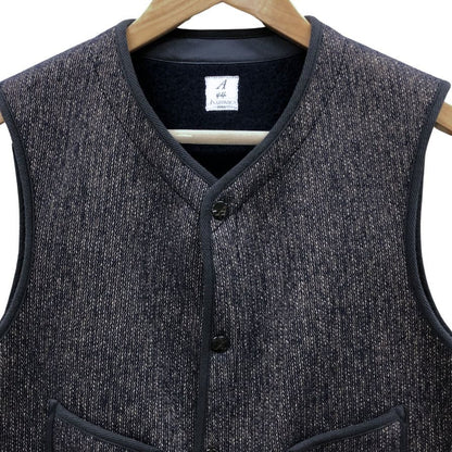 極美品◆アナトミカ ビーチクロスベスト ウール65% コットン35% ブラウン サイズ44 メンズ ANATOMICA 【AFB44】