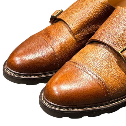 パラブーツ レザーシューズ ダブルモンクストラップ ウィリアム グレインレザー サイズUK7.5 ブラウン Paraboot WILLIAM ビジネスシューズ 約26.0cm【LA】【中古】