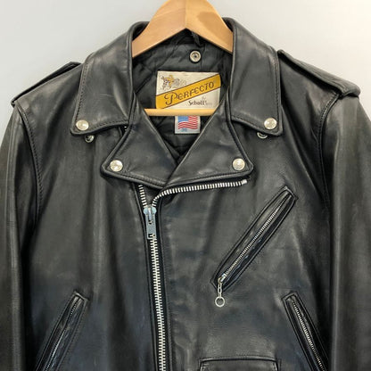 美品◆ショット ライダースジャケット USA製 ベルト ブラック サイズ36 Schott Perfecto 【AFG1】