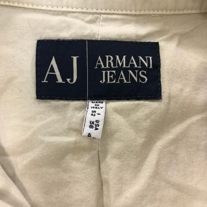 美品◆アルマーニジーンズ コットン フィールドジャケット トップス イタリア製 メンズ サイズ52 クリーム系 ARMANI JEANS 【AFB28】