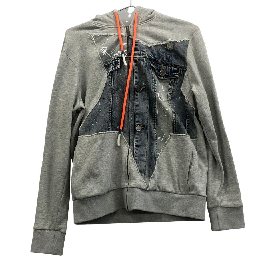 中古◆デシグアル パーカー デニム切り替え サイズM グレー系 Desigual 【AFA13】