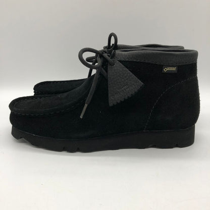 クラークス ワラビーブーツ モカシン スエード ゴアテックス メンズ ブラック サイズ25.5cm CLARKS 約25.5cm【AFD9】