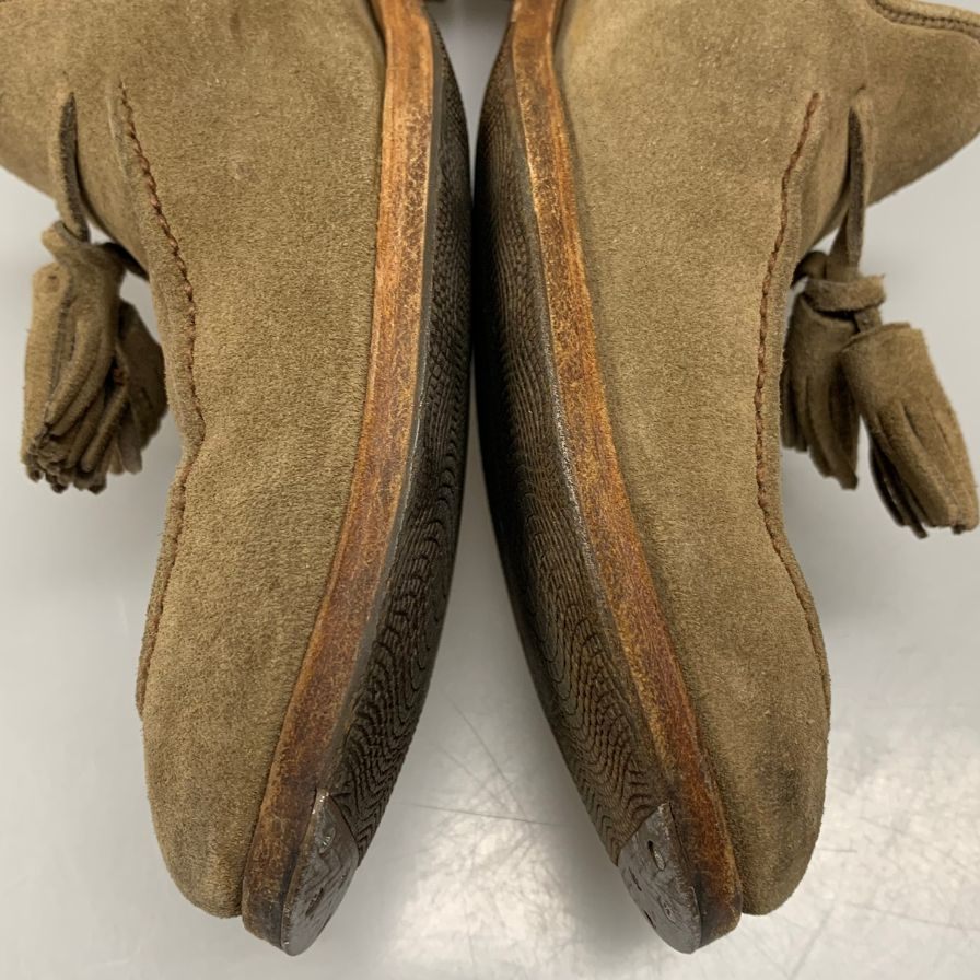 クロケット&ジョーンズ ローファー タッセルローファー ガーンジー スエード ブラウン サイズ7.5 CROCKETT&JONES GUERNSEY 約26.0cm【AFC41】
