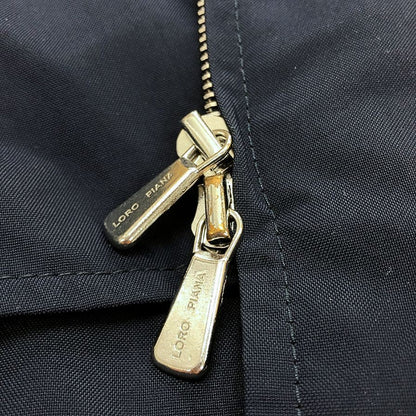 極美品◆ロロピアーナ ジップアップベスト ネイビー ナイロン カシミヤ混 サイズS Loro Piana 【AFB8】