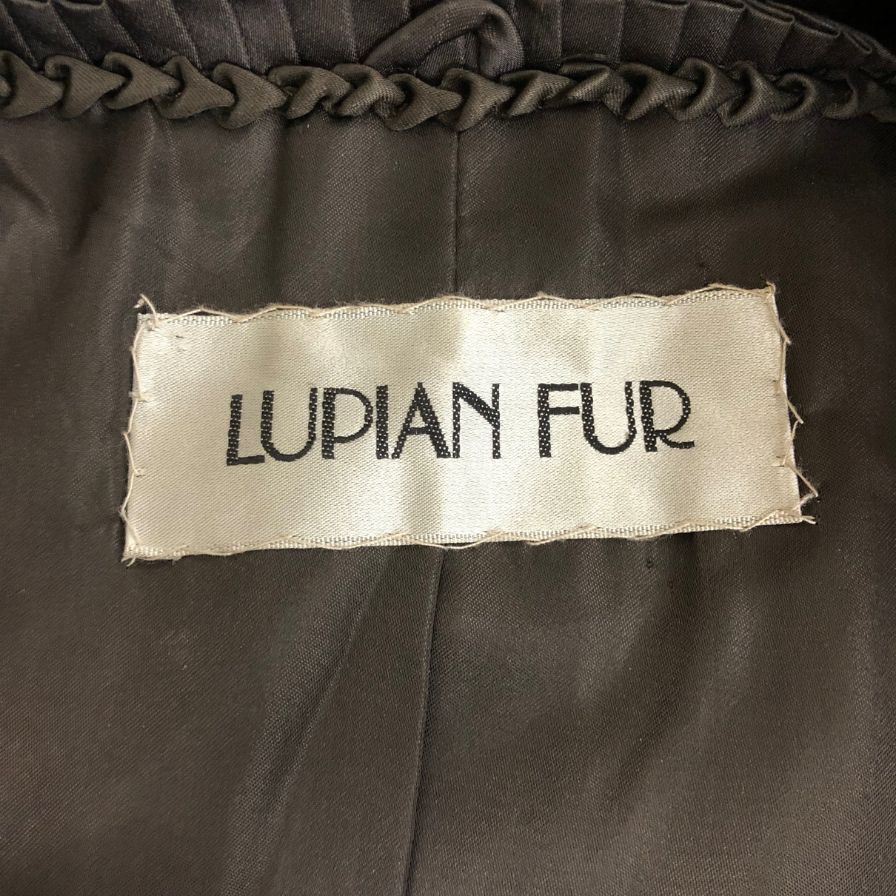 ルピアン ファー ハーフコート ミンク 本毛皮 フックボタン ブラウン レディース サイズ13 LUPIAN FUR