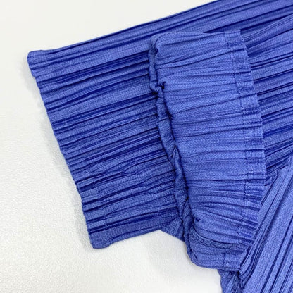 極美品◆プリーツプリーズ イッセイミヤケ プリーツロングワンピース PP51JH135 サイズ4 レディース パープル 半袖 日本製 PLEATS PLEASE ISSEY MIYAKE MADE IN JAPAN 【AFB26】