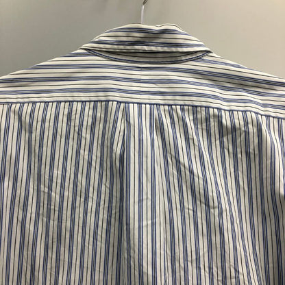 美品◆ポロ ラルフローレン ボタンダウンシャツ 90S オールド ストライプ ブルー系 メンズ サイズXL Polo Ralph Lauren 【AFB43】