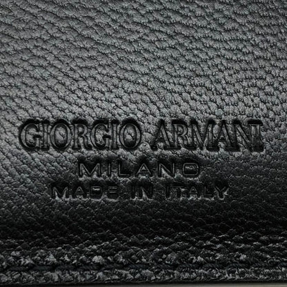 ジョルジオ アルマーニ 二つ折り財布 レザー ブラック メンズ GIORGIO ARMANI【AFI18】