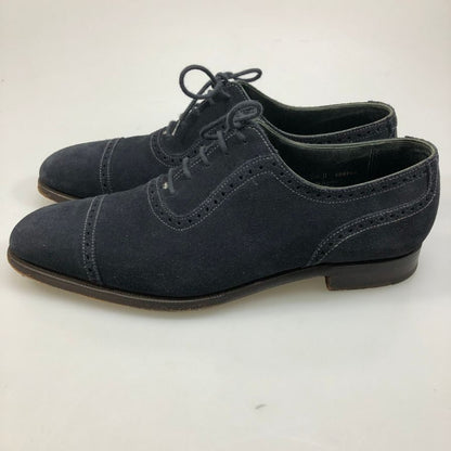 クロケット&ジョーンズ アルバニー  ネイビー スエ－ド サイズUK6.5E Crockett & Jones Albany ビジネスシューズ 約25.0cm【LA】【中古】