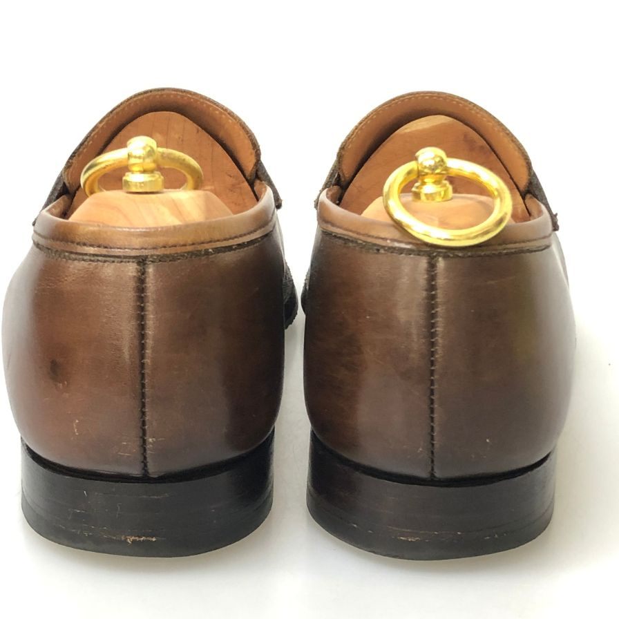 クロケット&ジョーンズ レザーシューズ ローファー ボストン ダークブラウン サイズUK5.5E メンズ Crockett&Jones 約24.0cm【AFD4】