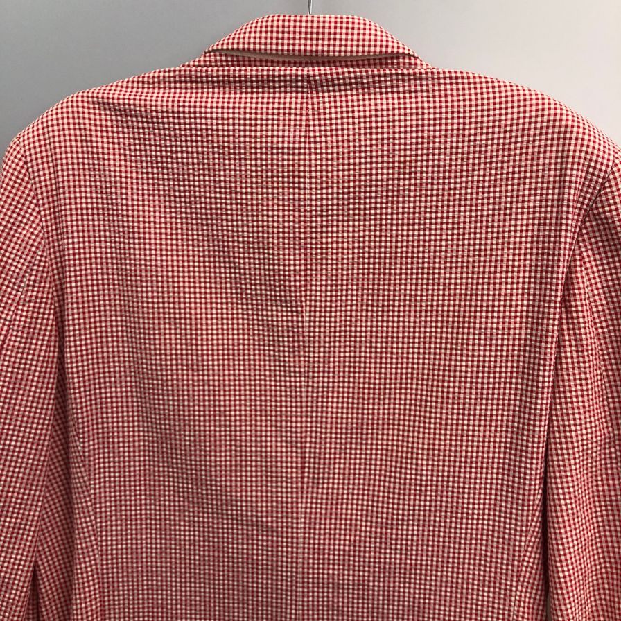 美品◆チェルッティ1881 2つボタン ジャケット チェック柄 コットン メンズ サイズ50 レッド CERRUTI1881 【AFA15】