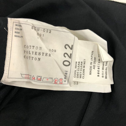 美品◆サカイ 半袖Tシャツ プリーツドッキングカットソー ネイビー レディース サイズ1 SCW-022 sacai 【AFB40】