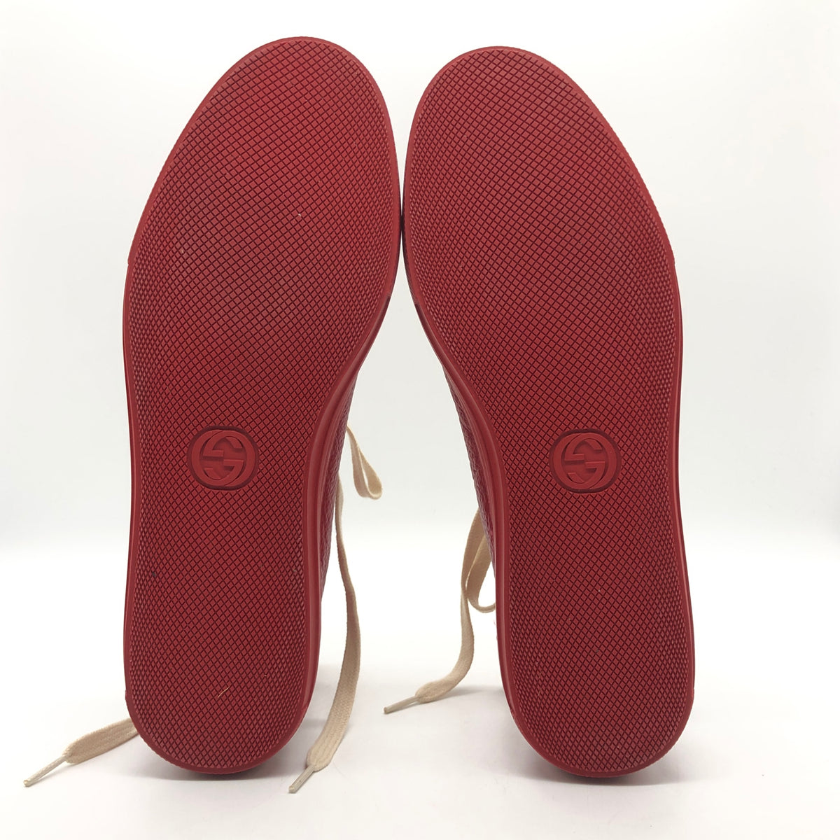 グッチ レザーハイカットスニーカー  478336 パンサー レッド系 メンズ サイズ7.5 GUCCI 約26.5cm【AFC9】