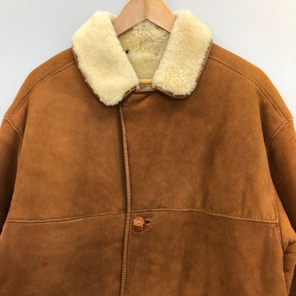 中古◆アクアスキュータム ラムレザー ハーフコート ウーリア ムートン イングランド製 メンズ サイズ40 ブラウン Aquascutum 【AFF24】