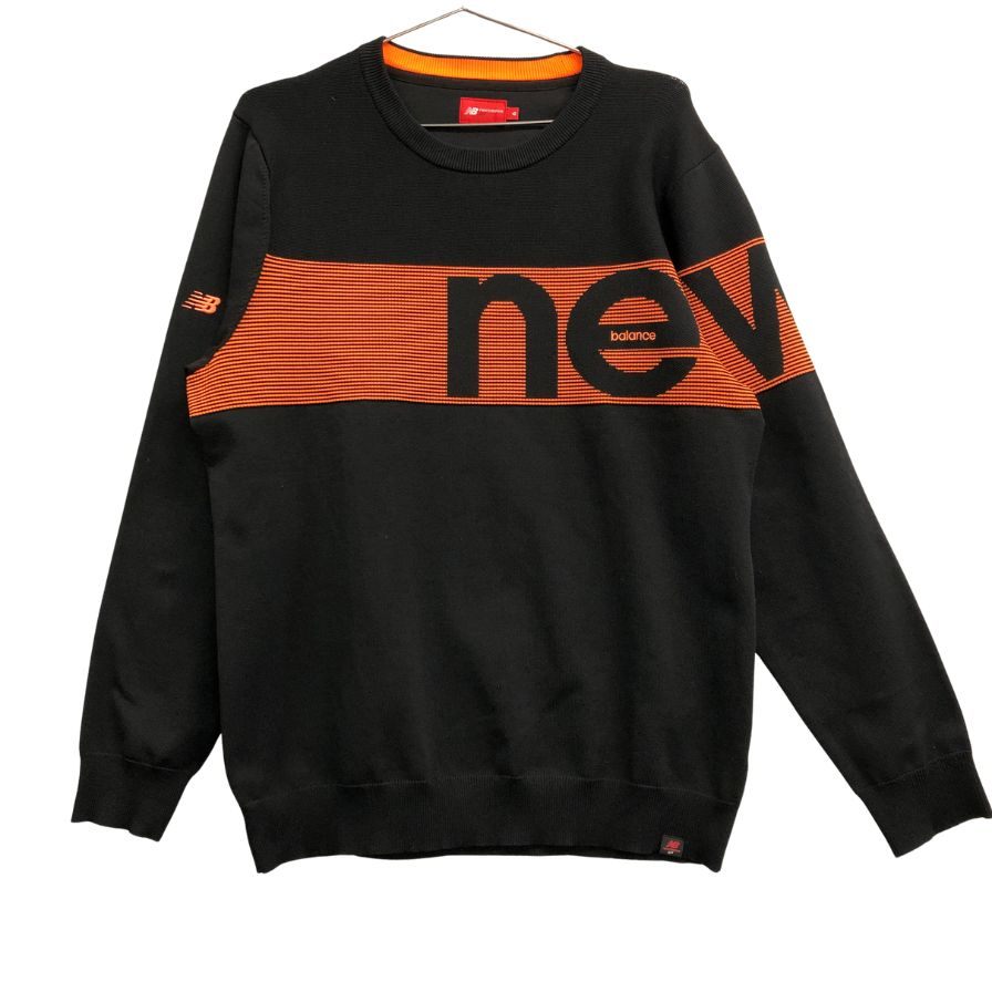 美品◆ニューバランス ゴルフ ニット クルーネック ブラック メンズ サイズ6 New Balance Golf 【AFA21】