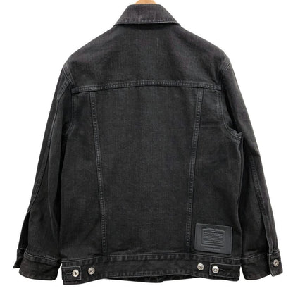 美品◆コーチ デニムジャケット シグネチャー 馬車金具 ブラック レディース サイズ4 COACH 【AFB30】