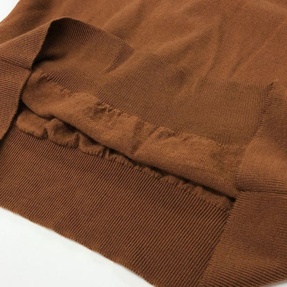 美品◆ジョンスメドレー ニットセーター 長袖 モックネック ウール ブラウン サイズM JOHN SMEDLEY 【AFB4】