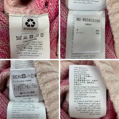 中古◆モスキーノジーンズ ニットセーター ウール ナイロン ボーダー系 レディース ピンク系 サイズS  Moschino Jeans 【AFB2】