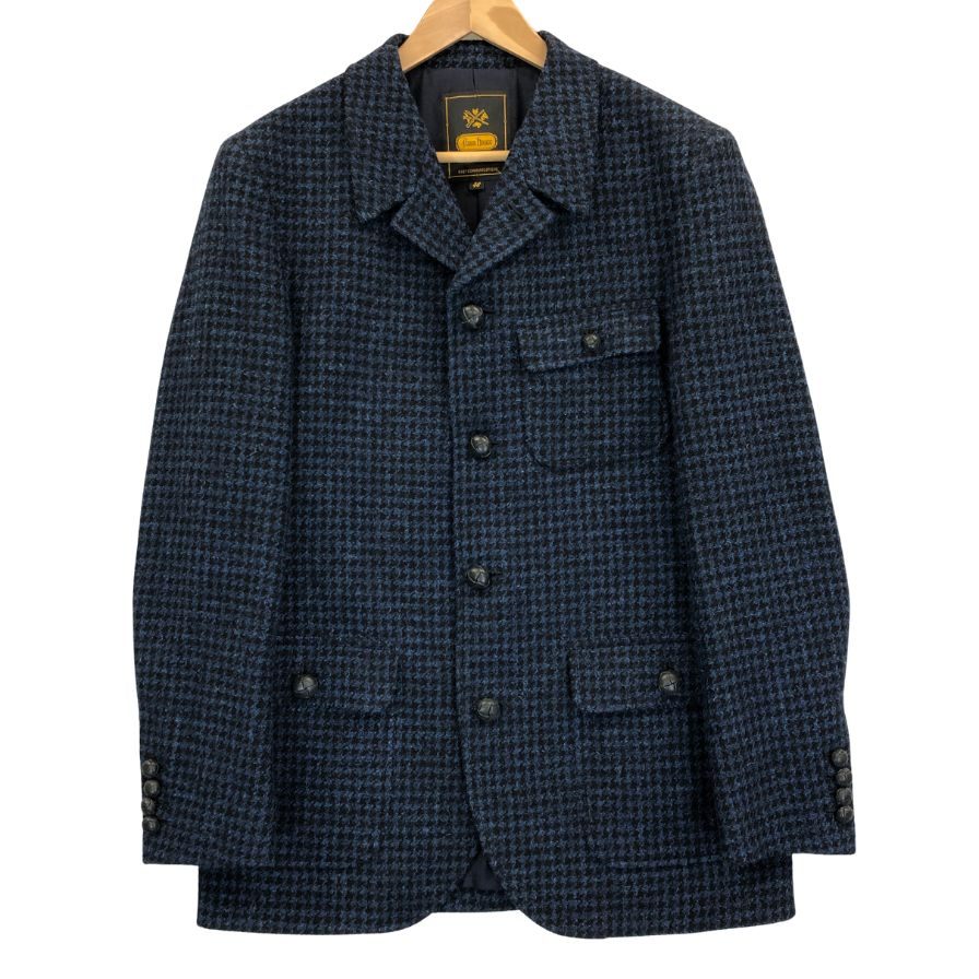 中古◆エーボンハウス ハリスツイード テーラードジャケット ツイード ウールブレザー 千鳥格子 ブルーメンズ サイズ46 Avon House HarrisTweed 【AFA1】