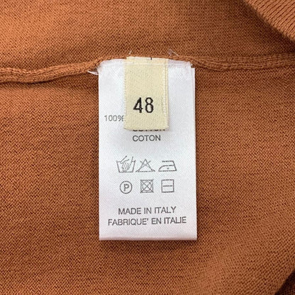 美品◆ロベルトコリーナ Tシャツ ニットTシャツ コットン ブラウン サイズ48 メンズ roberto collina 【AFB41】