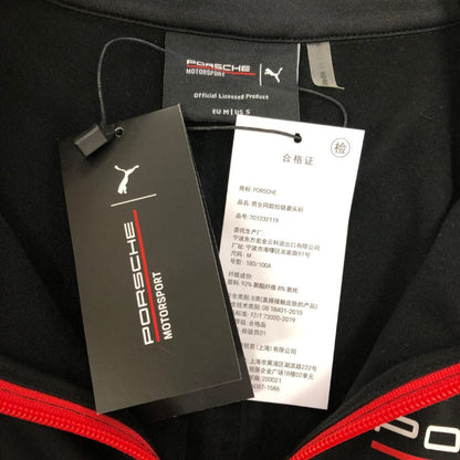 新品同様◆ポルシェ モータースポーツ レプリカ ミッドレイヤー モータースポーツ ウェア ブラック サイズM PORSCHE 【AFB44】