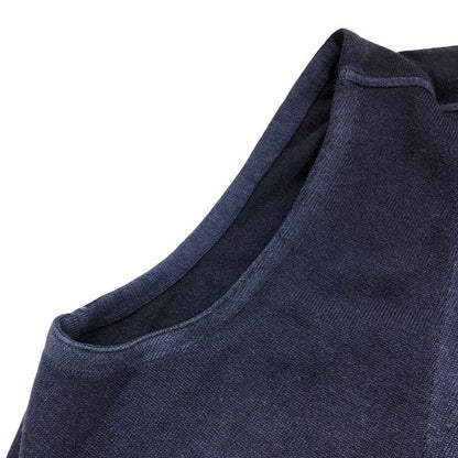 美品◆グランサッソ ヴィンテージ ベスト メンズ ネイビー サイズ48 Gran Sasso vintage 【AFB14】