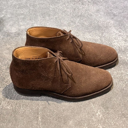 クロケット&ジョーンズ レザーシューズ チャッカブーツ チャートシー スエード ブラウン サイズUK7E CROCKETT&JONES CHERTSEY ブーツ 約25.5cm【LA】【中古】