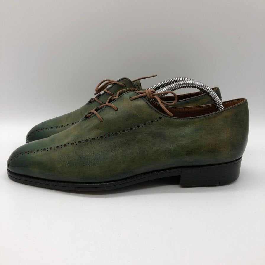 ベルルッティ ホールカット レザー メダリオン グリーンパティーヌ メンズ サイズUK6 Berluti 約24.5cm【PTM】