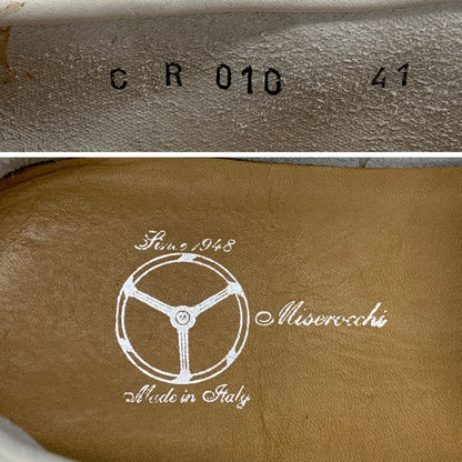カーシュー ドライビングシューズ レザー ホワイト サイズ41 Car Shoe 約26.0cm【AFD13】