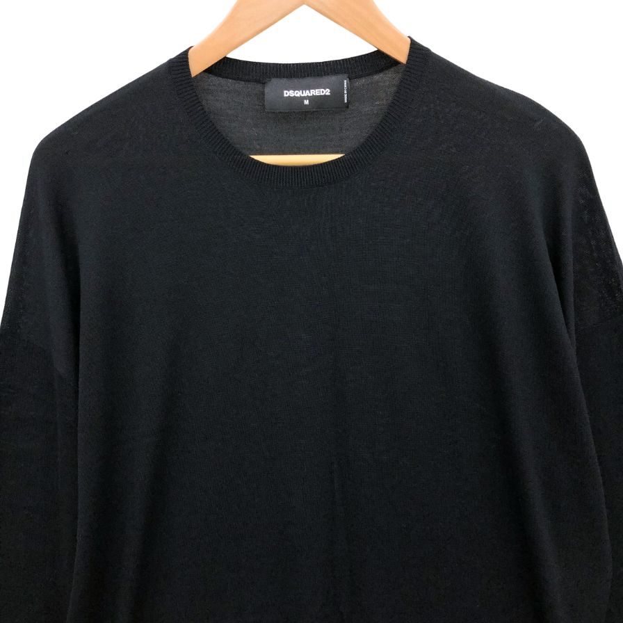 極美品◆ディースクエアード 長袖ロング丈トップス ワンピース ゴールドジップ レディース サイズM ブラック Dsquared2 【AFB31】