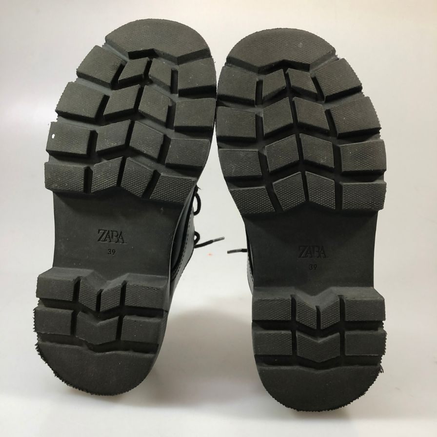 ザラ チャンキーモックシューズ ブラック サイズ39 ZARA 約25.0cm【AFC52】