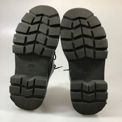 ザラ チャンキーモックシューズ ブラック サイズ39 ZARA 約25.0cm【AFC52】