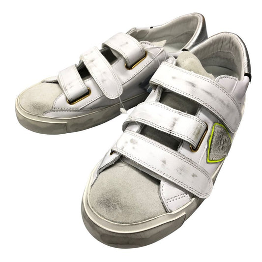 フィリップモデル スニーカー サイズ37 ホワイト系 ベルクロ スエード レザー レディース PHILIPPE MODEL 約23.5cm【AFC25】