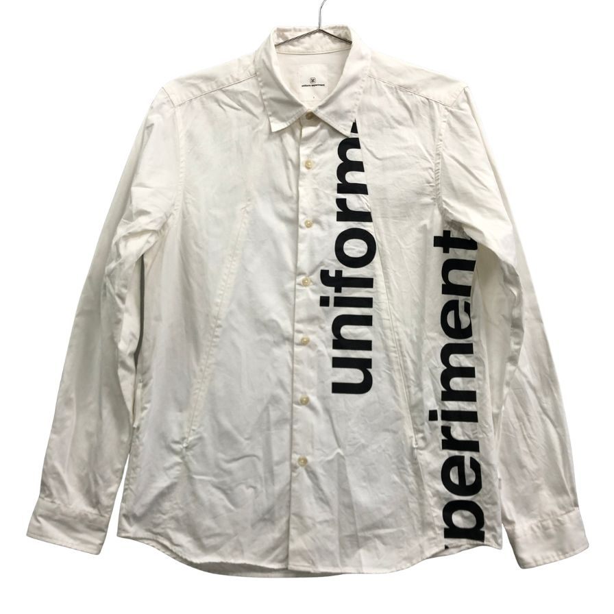 美品◆ユニフォームエクスペリメント ギャバジン ポケット レギュラーカラー シャツ サイズ1 UE-192013 uniform experiment 【AFB36】