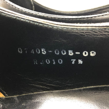 三陽山長 レザーシューズ 弦六郎 パンチドキャップトゥ R2010ラスト メンズ サイズ7.5 ブラック sanyoyamacho GENROKURO 約25.5cm【AFC3】