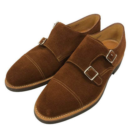 ジョンロブ レザーシューズ ダブルモンク ウィリアム スエード ブラウン メンズ サイズUK7E 9795ラスト JOHN LOBB William スエードシューズ 約25.5cm【LA】【中古】