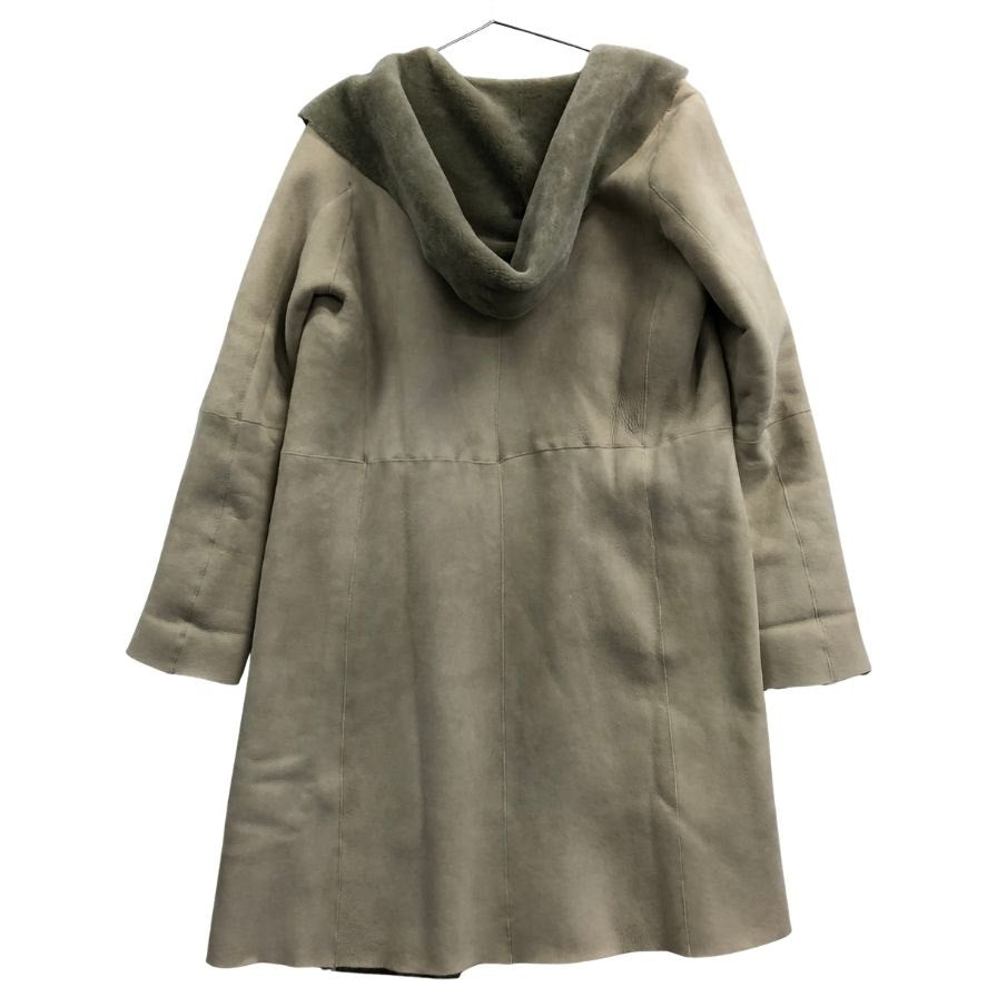 美品◆アンノウン ムートンコート 内側ファー イングランド製 ベージュ レディース サイズ8 UNKNOWN 【AFA19】