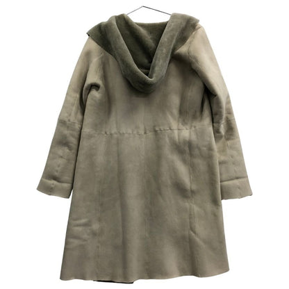 美品◆アンノウン ムートンコート 内側ファー イングランド製 ベージュ レディース サイズ8 UNKNOWN 【AFA19】