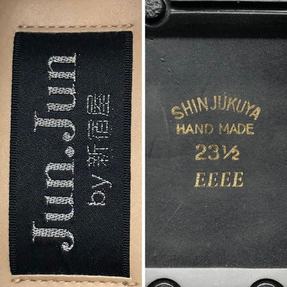 ジュンジュンバイ新宿屋 スニーカー 2210 レザー レッド ブラック オデット 切替 レディース サイズ23.5 Jun.Jun by shinjukuya 約23.5cm【7-18】