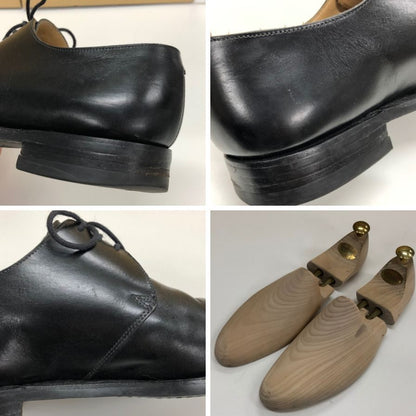 クロケット&ジョーンズ レザーシューズ ハイバリー プレーントゥ 3ホール 外羽根 ブラック メンズ サイズ7E Crockett & Jones HIGHBURY ビジネスシューズ 約25.5cm【LA】【中古】