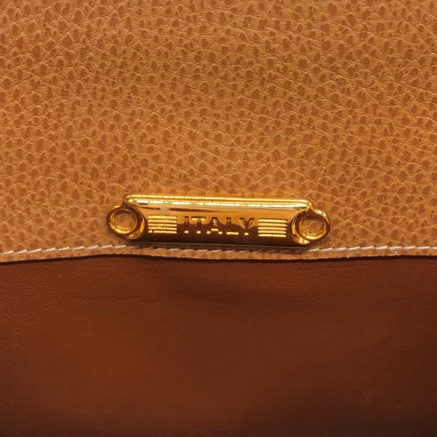 ローマ イタリー レディース レザーハンドバッグ ケリー風 ブラウン ROMA ITALY【AFE8】