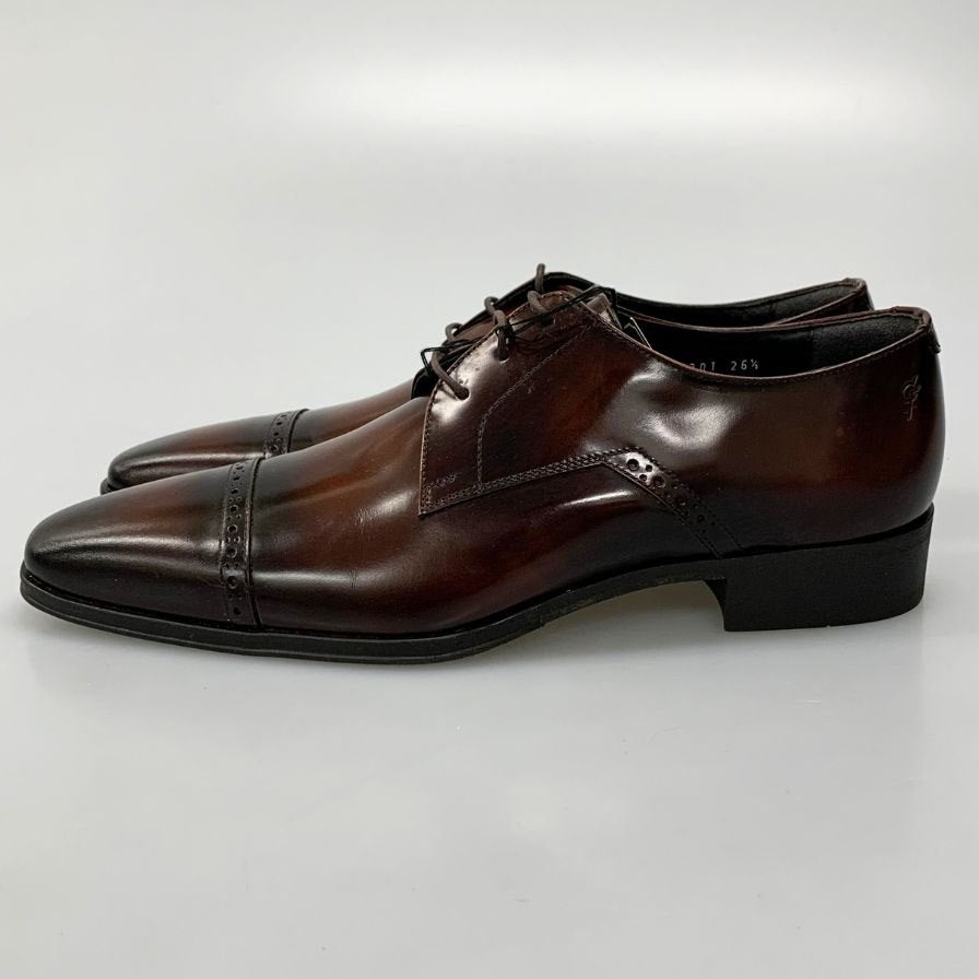 ジャン フランコ ジョバンニ レースアップシューズ パンチドキャップトゥ ブラウン メンズ サイズ26.5 GIAN FRANCO GIOVANNI 約26.5cm【AFC47】