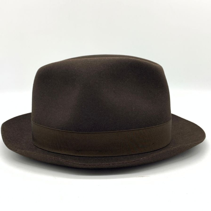 ボルサリーノ ハット 中折れ ラビットファー イタリア製 メンズ サイズ58cm ブラウン Borsalino
