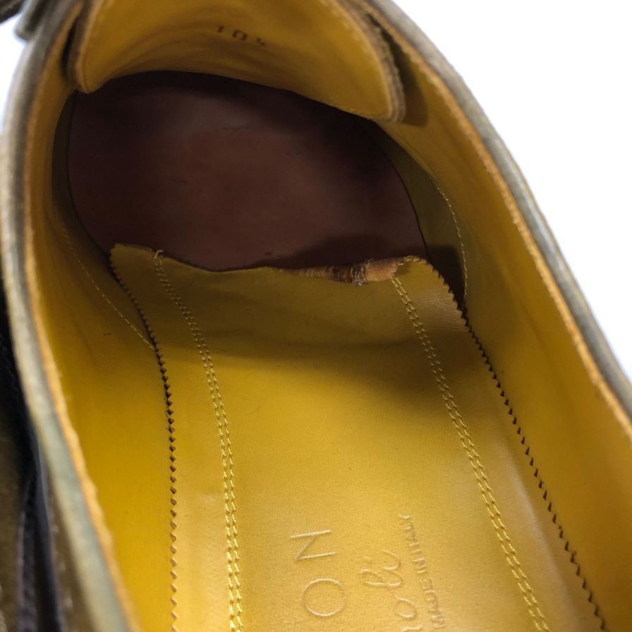 キートン レザーシューズ スエードコンビ カーフ プレーントゥ メダリオン メンズ サイズ10.5 KITON 約28.5cm【AFC43】