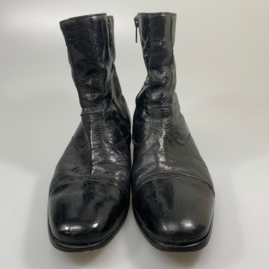 ヒューゴボス ジッブブーツ レザー ブラック サイズ40 HUGO BOSS 約25.5cm【AFC44-2】