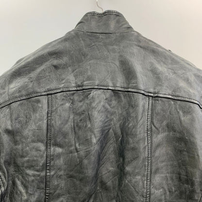美品◆ジョルジオ ブラット ジャケット オーガニックエディション ラムレザー シワ加工  メンズ サイズ48 ブラック GIORGIOBRATO 【AFG1】