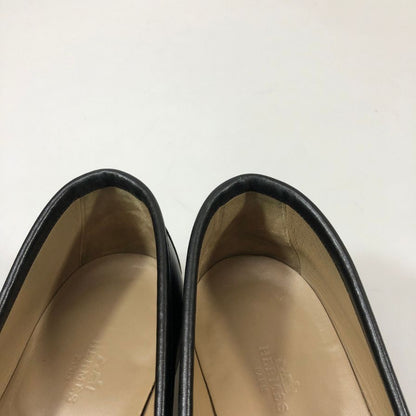 エルメス ローファー バックル ZH2109 カーフ ブラック メンズ サイズ42 HERMES 約27.0cm【PTM1】